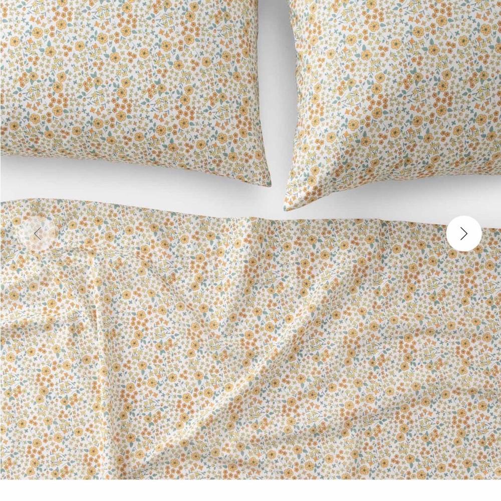 ISO Schoolhouse Wallowa Floral Percale Sheet Set - Chamomile